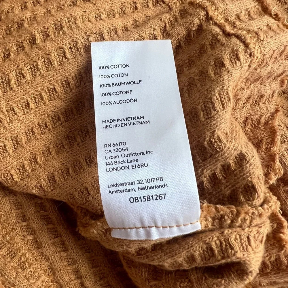 Free People Top‎ Canyon Moon Juicy Size M Orange Off Shoulder Waffle Knit New